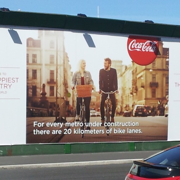 Is this not the best ad for Coke ever? This is probably true about the bike lanes, too. It also claims on the side of the ad that Denmark is the happiest country in the world - this wouldn't surprise me if it were true either, people seem very happy here.